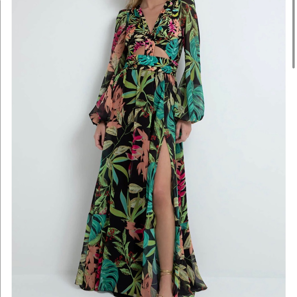 PatBo TROPICALIA CUT-OUT MAXI DRESS